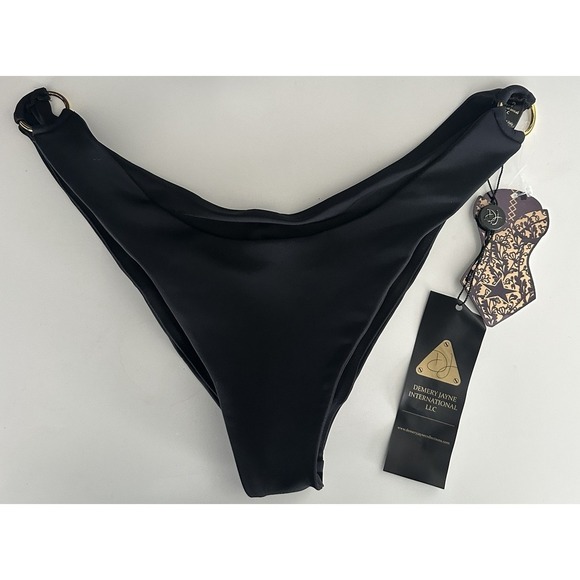 Demery Jayne Bikini Bottom Large Scrunch Black High Cut Cheeky Yves Swim Resort - Picture 5 of 9
